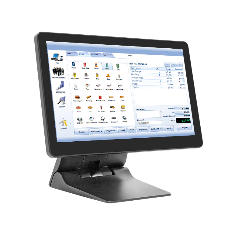 15.6-inch POS machine Dual hard drive plug-in design aluminum alloy body A1566F