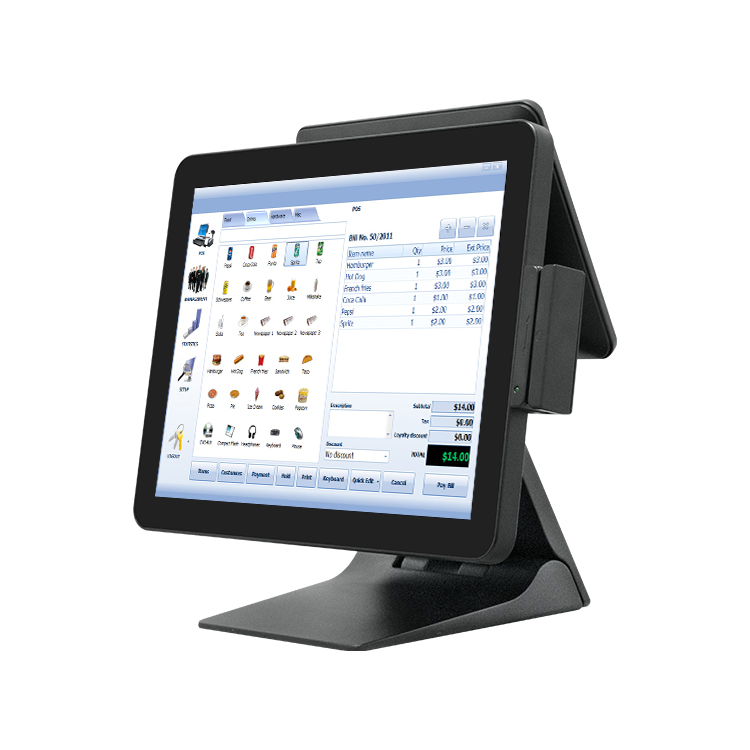 15 inch point of sale folding cashier machine