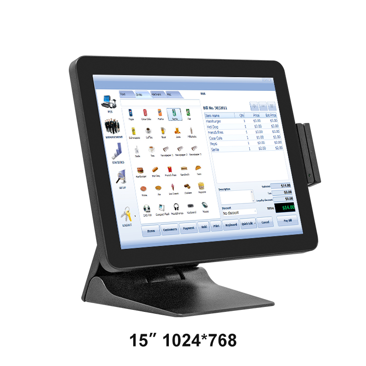 15 inch point of sale folding cashier machine