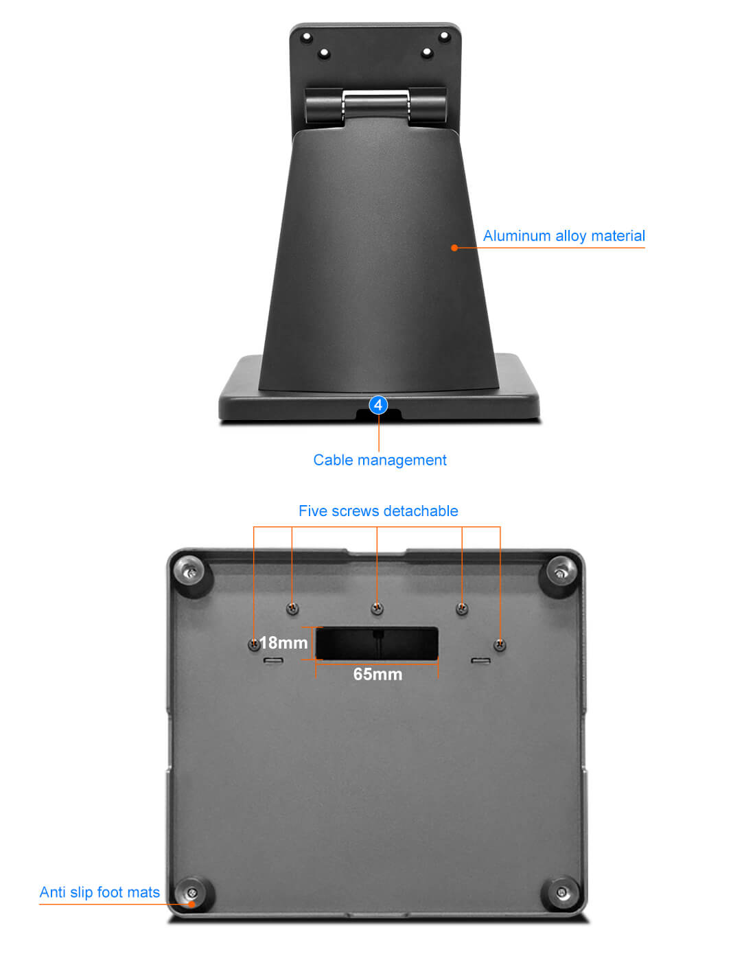 TX-208 touch screen display bracket