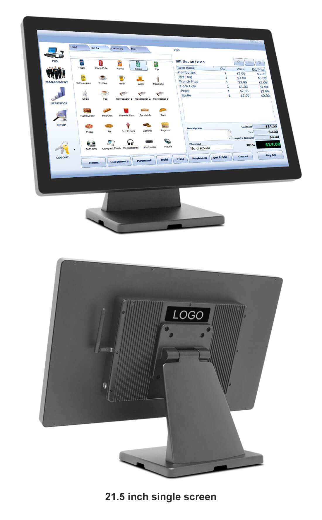 TX-208 touch screen display bracket