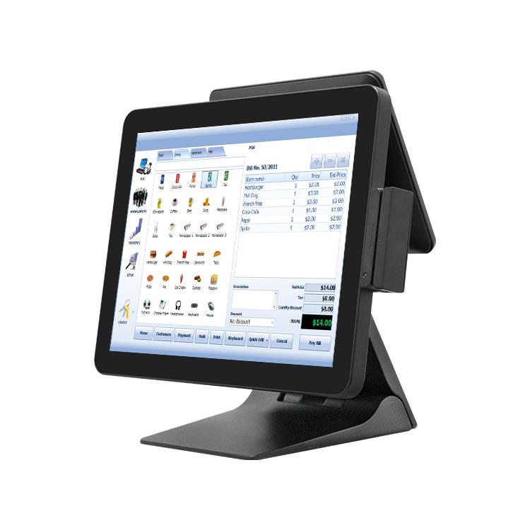 15 inch point of sale folding cashier machine