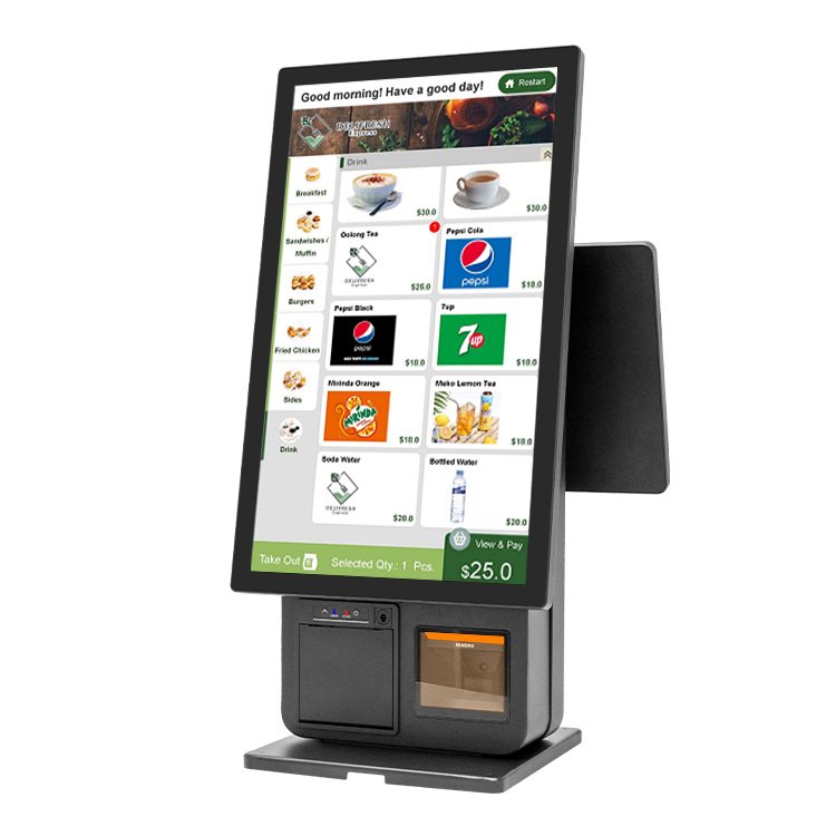 Self-Checkout Machine 23.8"+18.5" Touch Screens | Built-in Printer & Scanner | Dual/Si