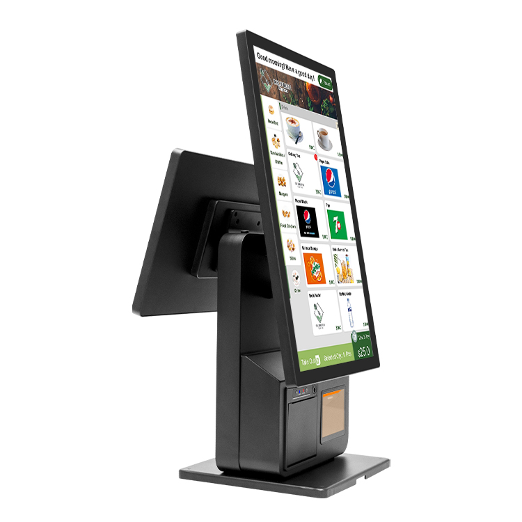 Self-Checkout Machine 23.8"+18.5" Touch Screens | Built-in Printer & Scanner | Dual/Single POS for Supermarkets